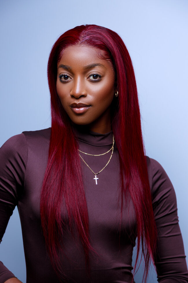 Grace - 22" Brazilian Burgundy Straight Full Frontal Lace Wig